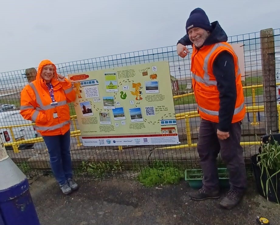 Image shows Makaton information panel at Seascale station | Northern News