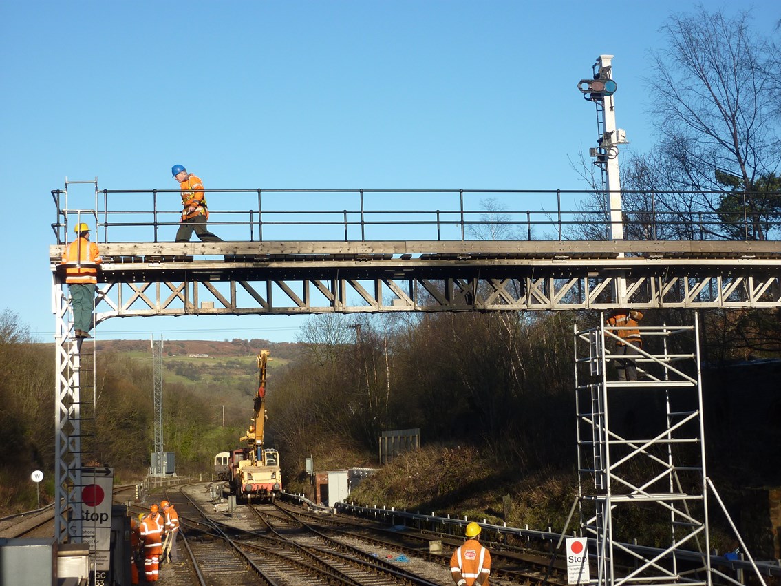 Falsgrave gantry is re-sited at Grosmont by NYMR volunteers courtesy of Philip Benham