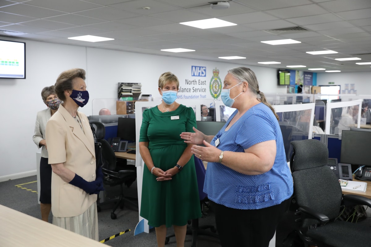 HRH The Princess Royal in EOC with Helen Ray and Gerardine Hope 1