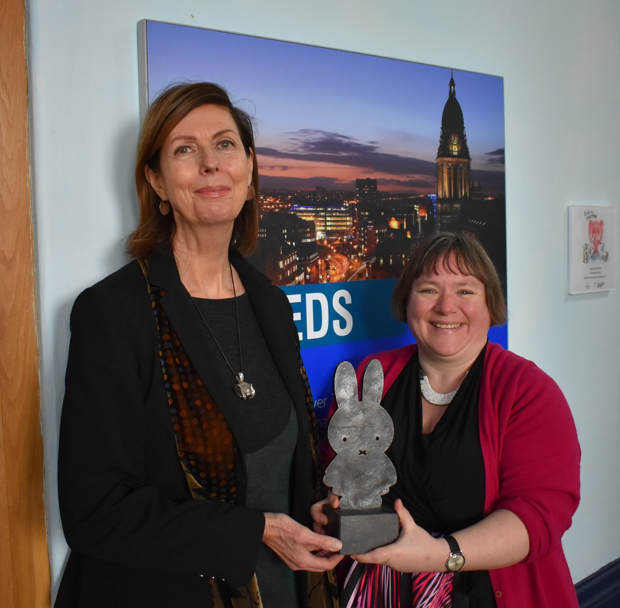 Miffy Awards: Leigh-Anne Stradeski, chair of judges for the award and CEO at Eureka, hands over the award to Kate Fellows, Leeds Museums and Galleries head of learning and access.