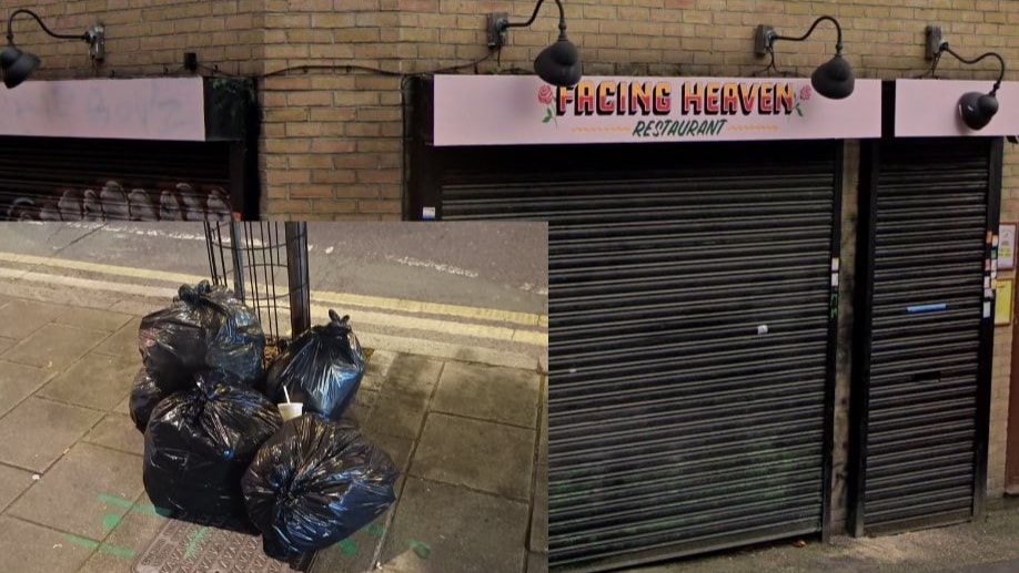 Facing Heaven restaurant fly-tipping