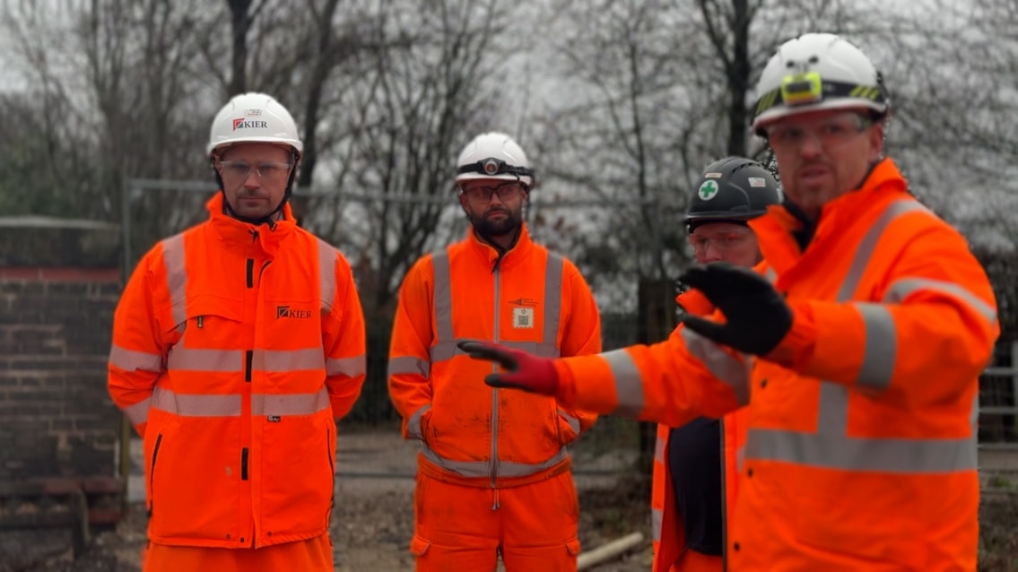 Team on site during energisation of the overhead electric lines between Wigan and Bolton