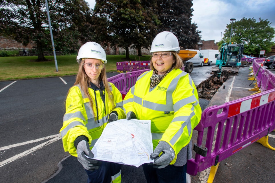 Project manager Charlotte Pearson and Carlisle MP Julie Minns