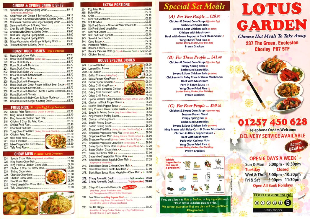 Lotus Garden menu