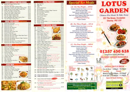 Lotus Garden menu