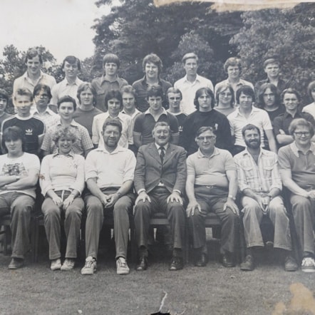 Gerry Bowie as a railway apprentice (second row in centre).