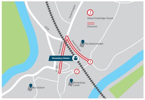Dana Footbridge diversion route
