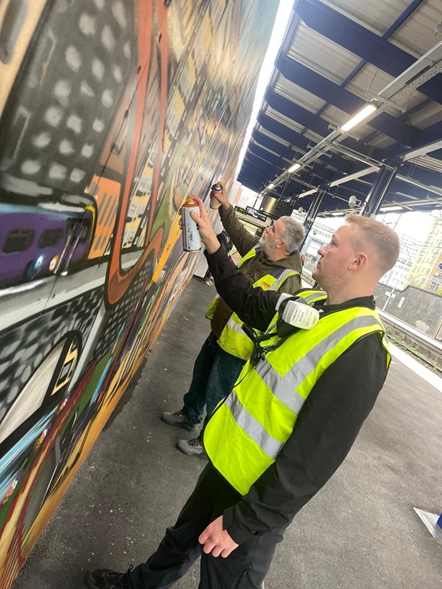 This images shows the mural at Salford Central (4)