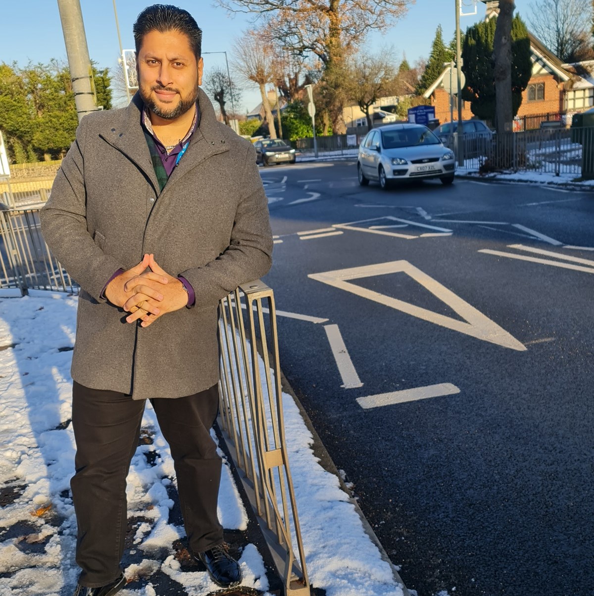 Shaz Saleem at Kidderminster Road, Wall Heath, part of the resurfacing programme SQUARE