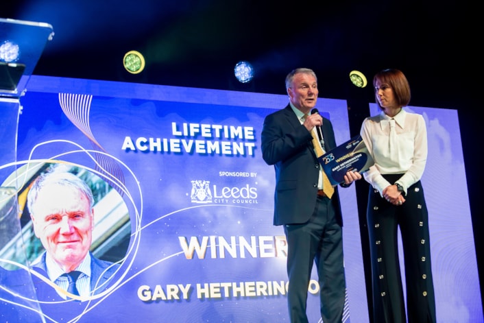 Awards 2: Leeds Rhinos chief executive Gary Hetherington with sports broadcaster and event co-host Tanya Arnold.