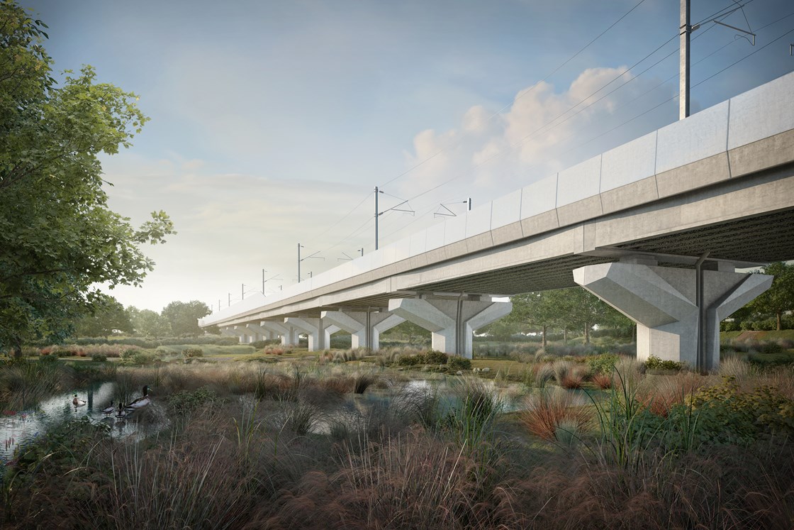 Balsall Common viaduct - landscape option - additional marshland