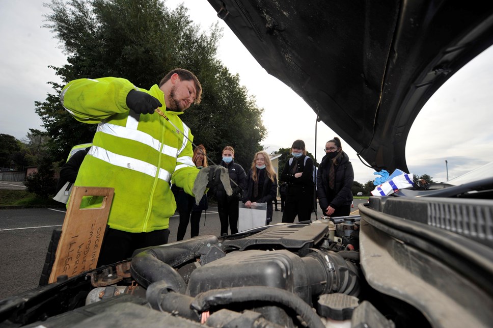 Mechanic James MacDonald takes a maintenance