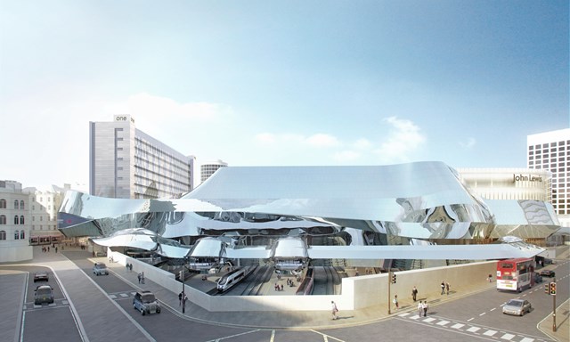 Artists impression of One Grand Central and Birmingham New Street station
