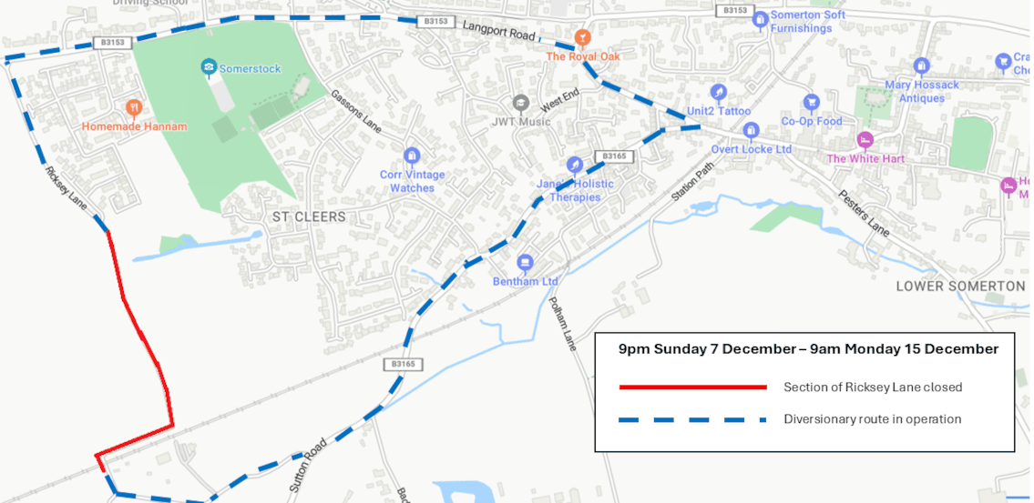 Ricksey Lane closure map