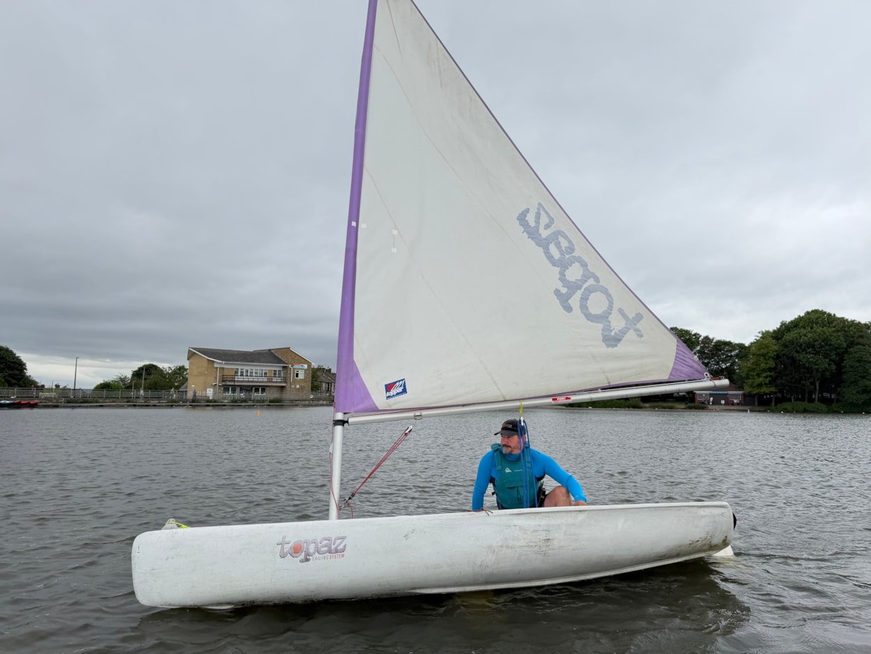 Activity centre sailing challenge: Adam-Peter Gair, outdoor activities manager at the centre on the water at Yeadon Tarn ahead of this weekend's Leeds 400 challenge.