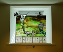Marta Sienkiewicz's Species on the Edge-inspired stained glass panel (c) Eilidh Ross