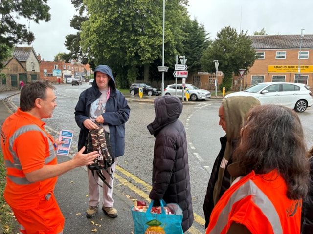 Speaking with members of the public