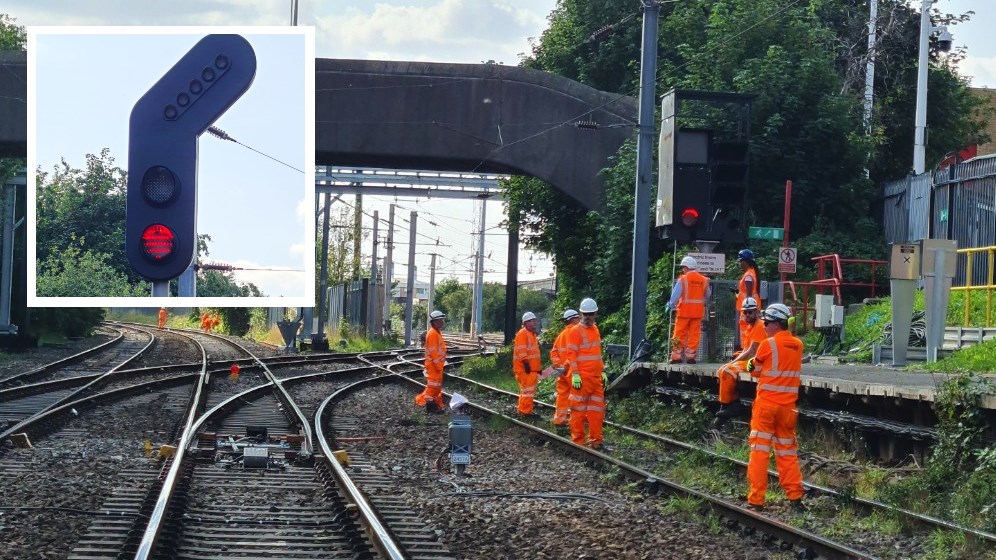 Key Manchester rail route gets 21st century signalling upgrade: New signals being installed as part of Trafford Park upgrade composite (1)