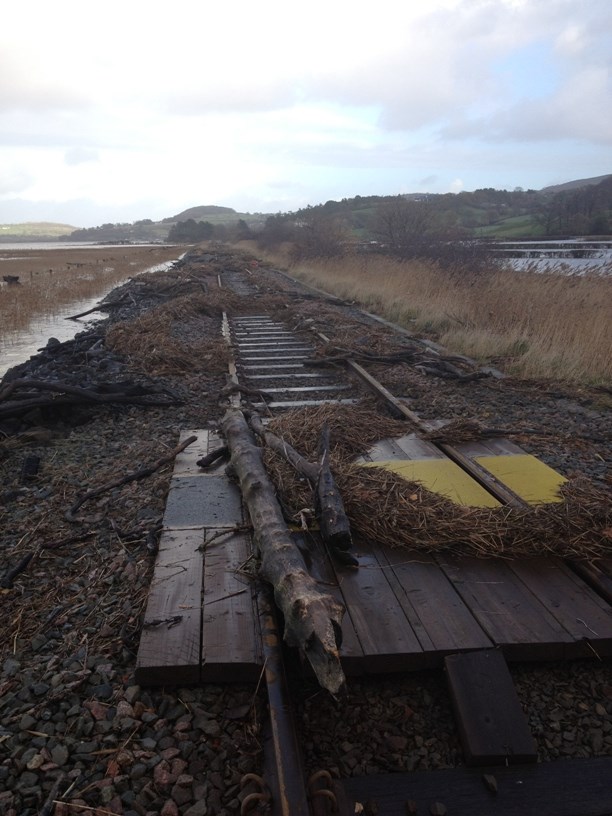 Storm damage, near Llanrwst on the Blaenau branch, December 6