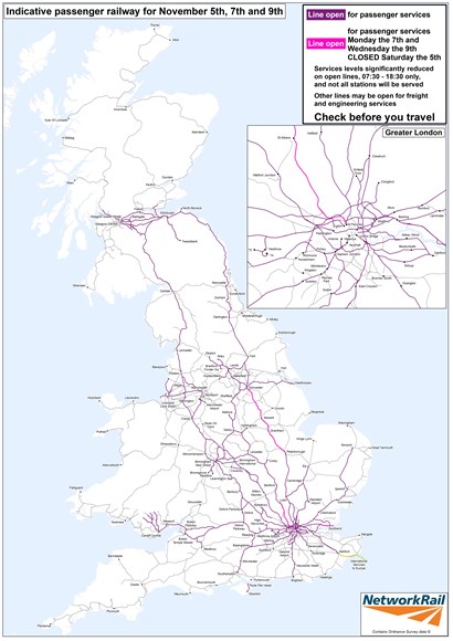 Severely limited trains at London Euston during November strikes