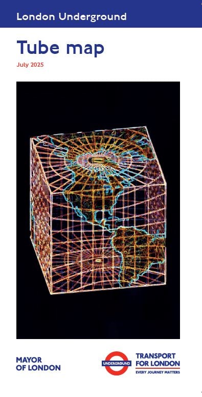 Image - Agnes Denes Tube map-3 Credit: Map Projections, Agnes Denes, 2025, Photo: Benedict Johnson