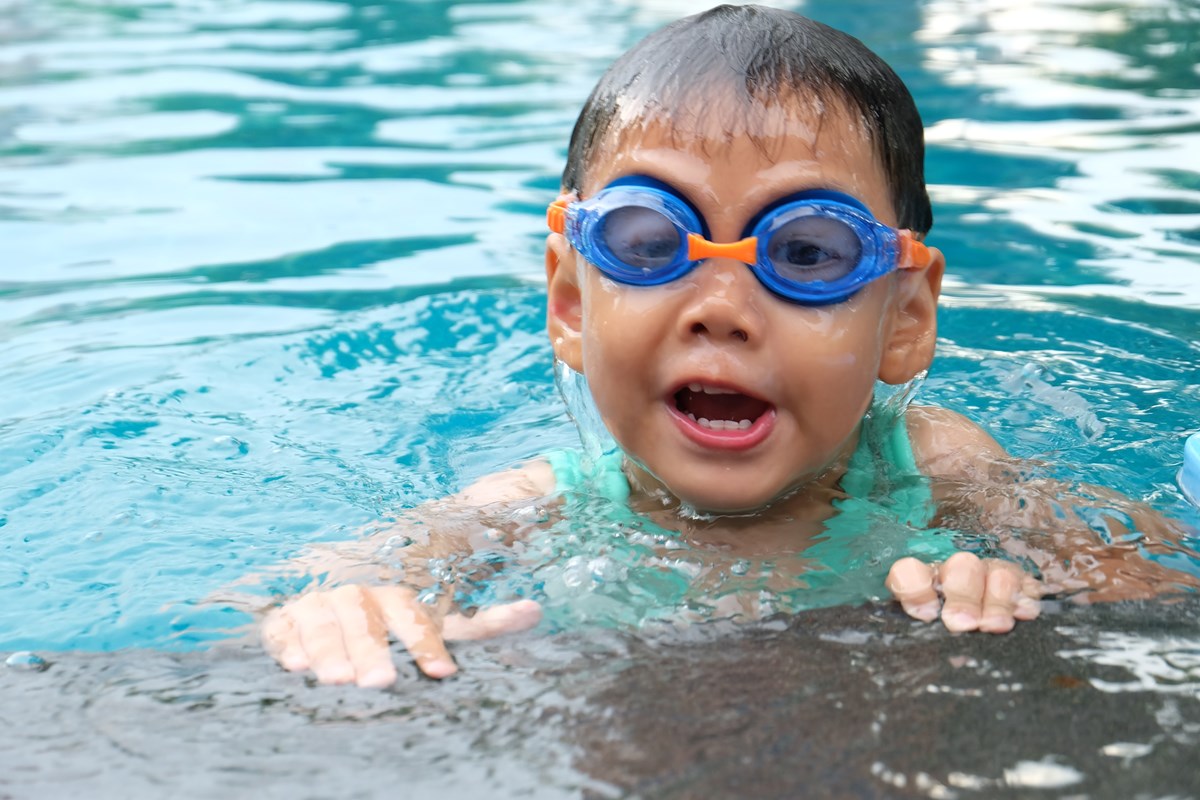 Child in swimming pool