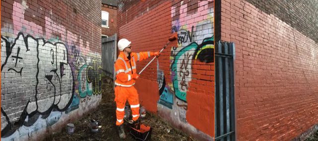 Burley Park graffiti removal