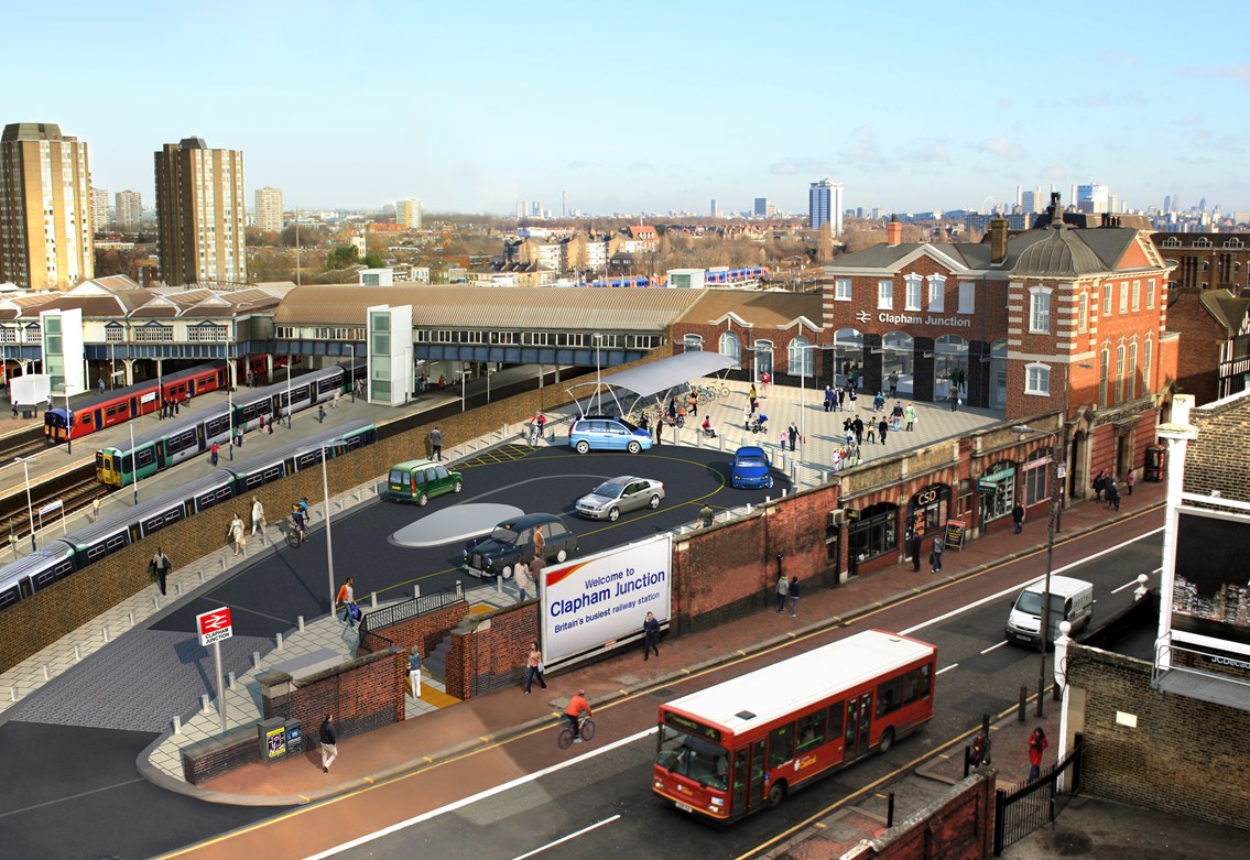Clapham Junction - Brighton Yard Entrance CGI: An artist's impression of the new Brighton Yard entrance at Clapham Junction station which will provide step-free access into the station and better facilities, and help reduce congestion in  the station subway.