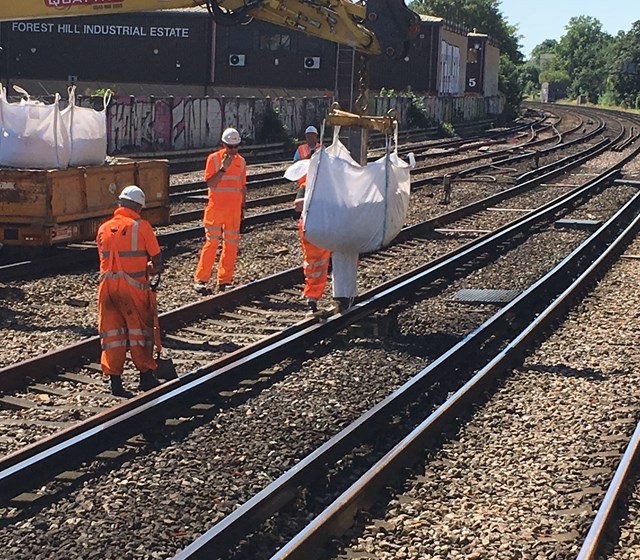Work to fill the large hole found under the railway tracks at Forest Hill is completed