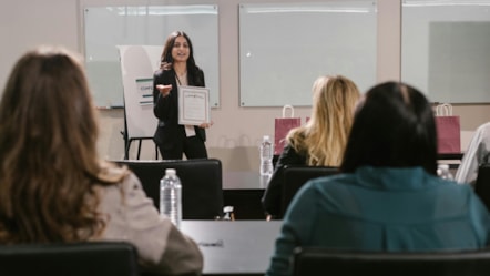 People learning in a training session
