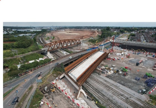 The new Aston Church Road bridge with Washwood Heath in the distance