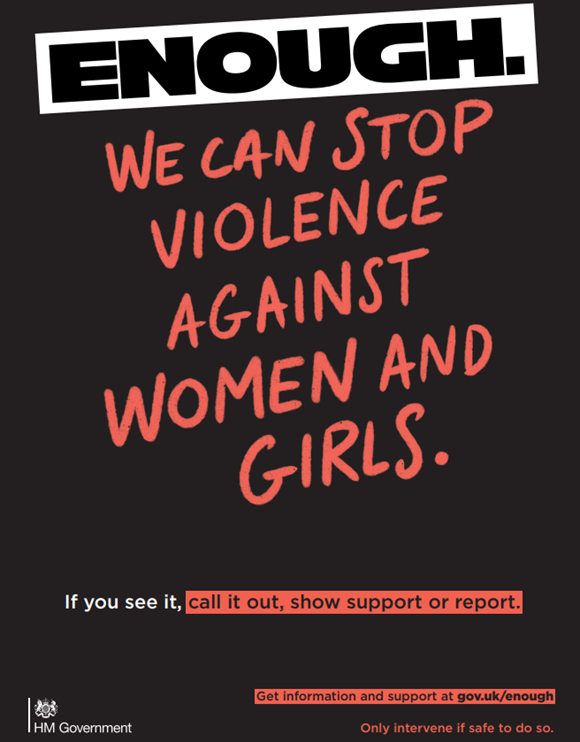 Commissioner backs campaign to tackle violence against women and girls: enough campaign poster-3