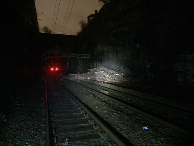 Damage to railway at Liverpool Lime Street: passengers advised to check before they travel: Rubble on tracks - Liverpool Lime Street 28-2-2017 (1)
