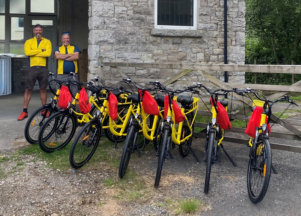 Image shows Ease E Ride bikes at Arnside station