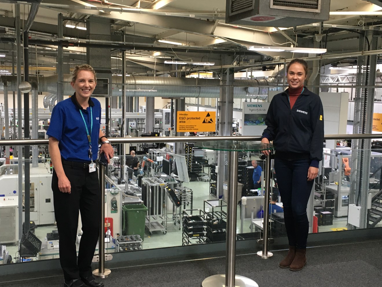 ‘International Women in Engineering Day’: Siemens at forefront of recruiting women into manufacturing: Sarah Black-Smith and Ashleigh Sumner at Siemens factory in Congleton