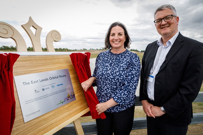 The East Leeds Orbital Route is fully open: Cllr Lewis and Cllr Hayden plaque ELOR