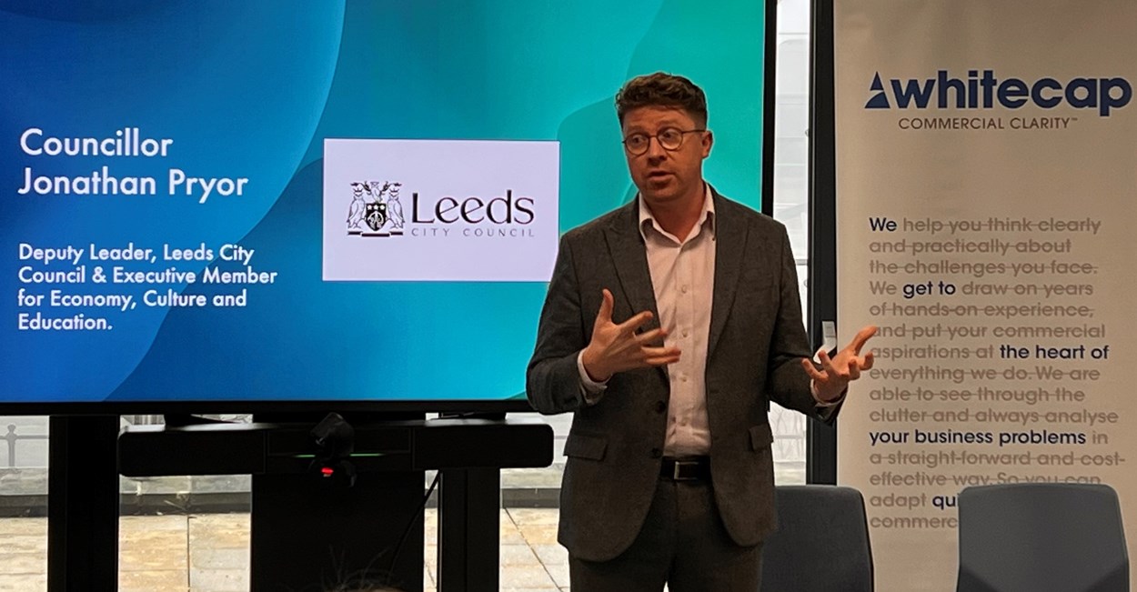 Launch: Councillor Jonathan Pryor, Leeds City Council's deputy leader and executive member for economy, culture and education, at the launch of the FinTech report.