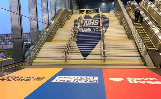 Reading station shows support for NHS