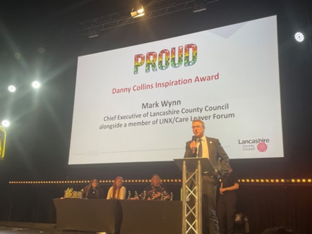 Mark Wynn, Chief Executive of Lancashire County Council speaking at the PROUD Awards 2026.