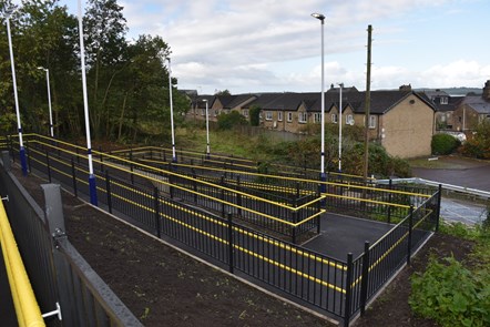 The new ramp to platform one at Accrington station