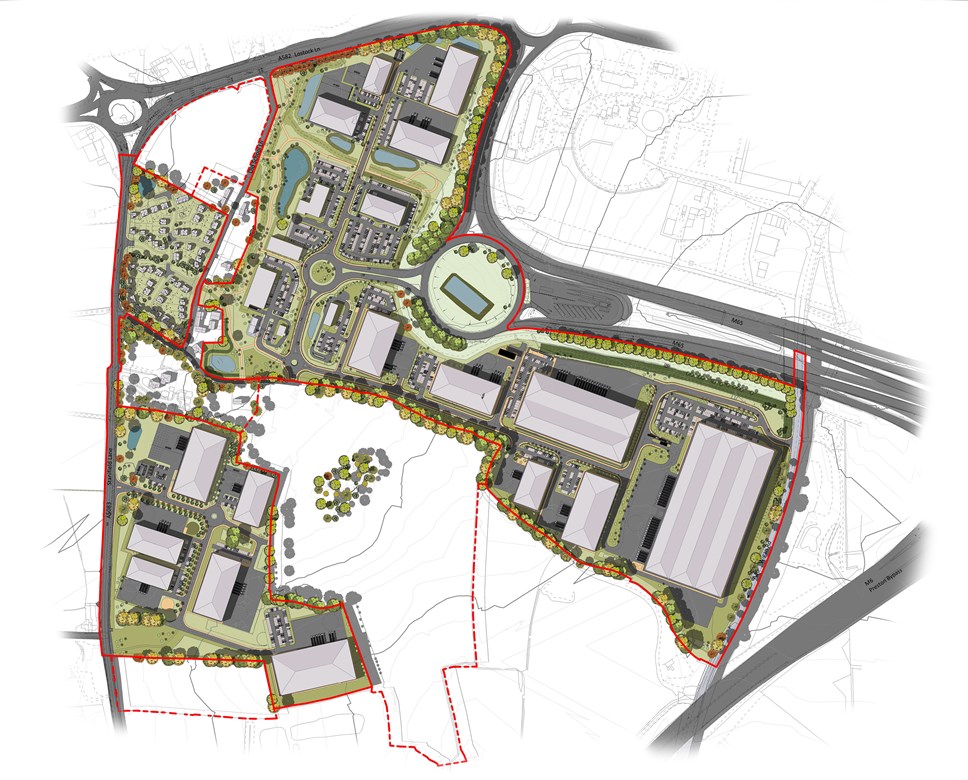Lancashire Central Illustrative Development Framework Plan - August 2022