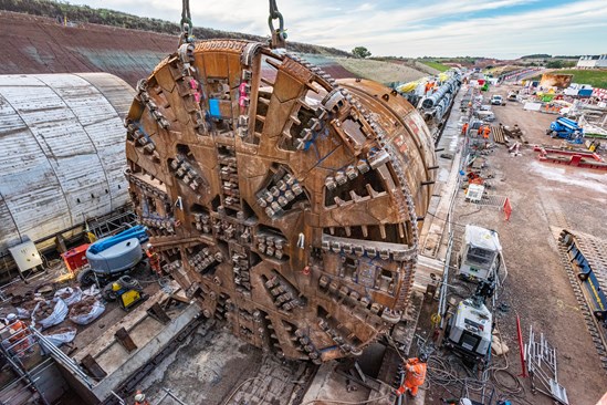 'Dorothy' TBM being reassembled on the Long Itchington Wood Tunnel site