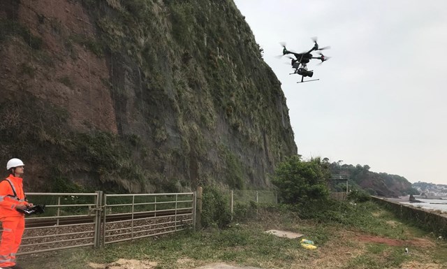 Work to safeguard vital railway ‘artery’ to the South West moves to next phase this summer: Exe2NA drone investigation work 180712