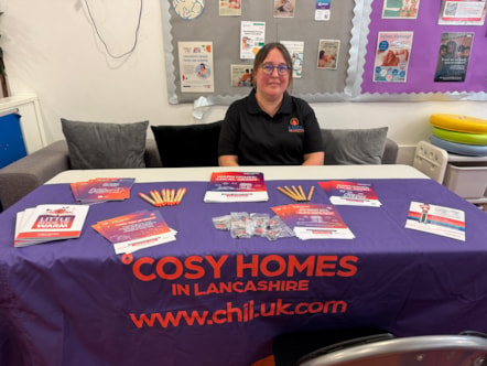 Sarah Titlow, administrator at charity Cosy Homes in Lancashire at Ribbleton Family Hub's one stop shop