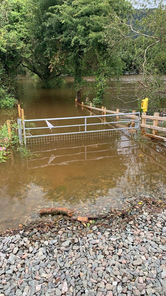 Conwy Valley Line access flooded following Storm Francis