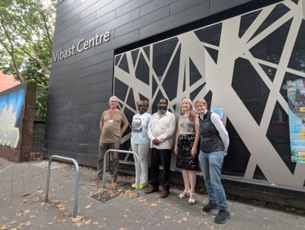 Cllrs Hyde & Champion and staff from Vibast Community Centre