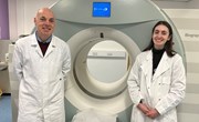 Prof Andy Sutherland and Dr Adriana Tavares in front of a patient scanner at QMRI, Edinburgh: Prof Andy Sutherland and Dr Adriana Tavares in front of a patient scanner at QMRI, Edinburgh