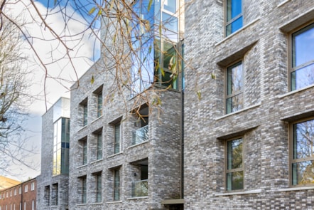 Exterior shot of the new development on Elthorne Estate