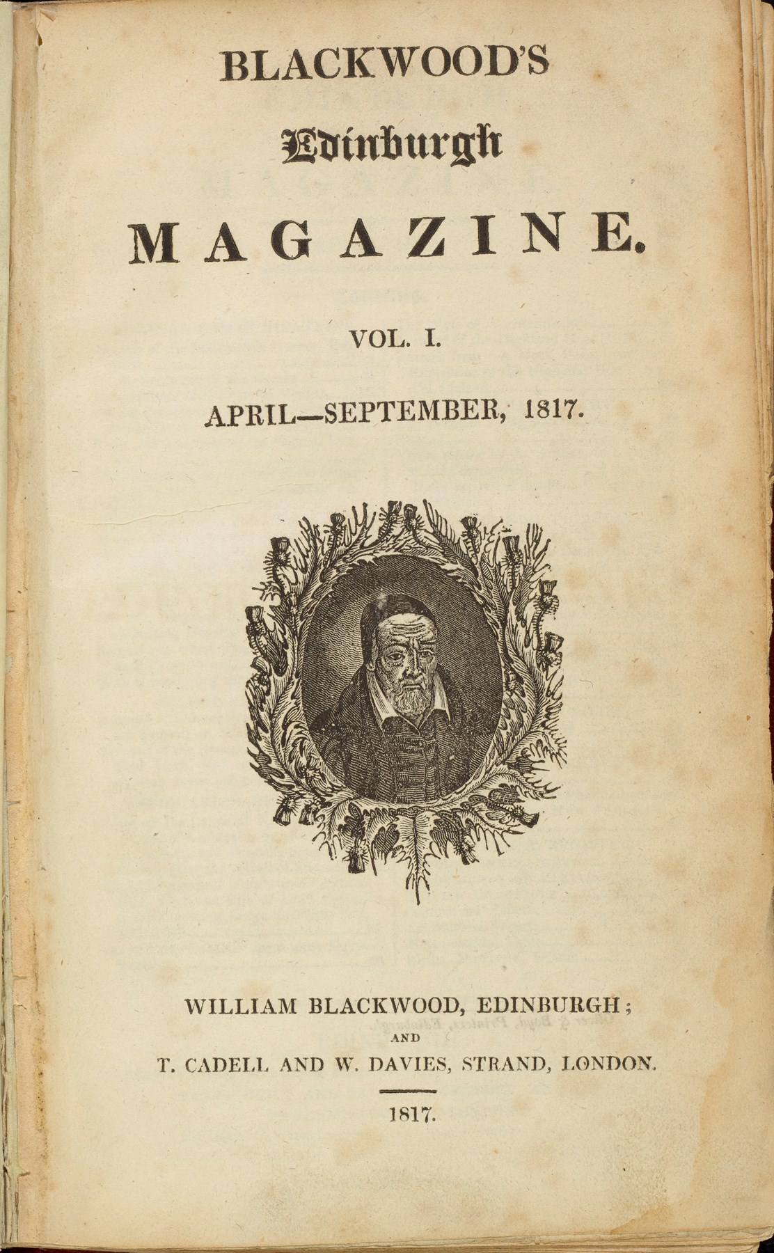 First issue of Blackwood's magazine