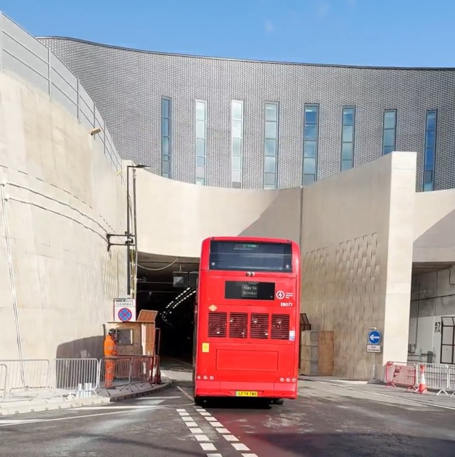 TfL Image - Bus entering Silvertown Tunnel